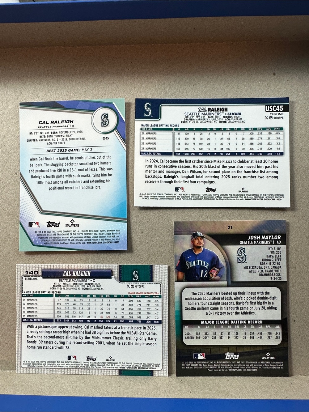 3 Cole Young Rookies + Cal Raleigh/Julio Rodriguez/Naylor Mariners lot of 19 - Picture 9 of 15